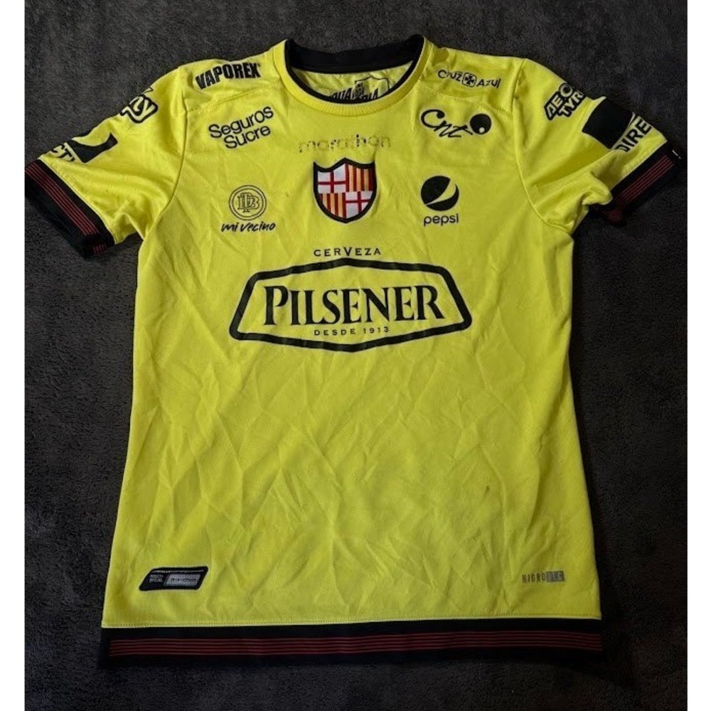 Marathon Barcelona SC Soccer Jersey Yellow Pilsener Pepsi Sponsor Mens Medium